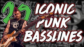 20 ICONIC Punk Bass Lines [upl. by Ainej]