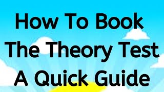 BOOK THE THEORY TEST Online  A Quick Guide drivingtestwizard2569 [upl. by Zwiebel]