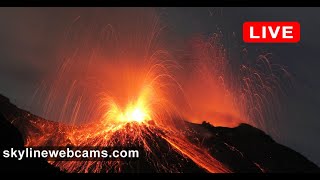 🔴 Recorded live footage from Volcano Stromboli  Sicily  Live Cameras from the world [upl. by Lorn]