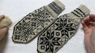 How to knit norwegian Selbu mittens Step by step tutorial [upl. by Rochella]