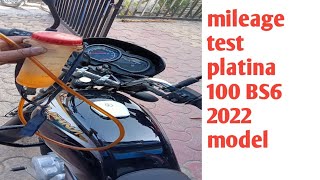 platina 100 BS6 mileage test 2022 model [upl. by Eob]