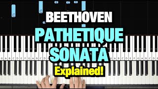 HOW TO PLAY PATHETIQUE SONATA 2ND MOVEMENT BY BEETHOVEEN PIANO TUTORIAL LESSON [upl. by Gala]