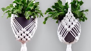 DIY Macrame Plant Hanger Easy NEW Diamond Design [upl. by Guild]