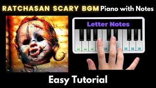 Raatchasan BGM Piano Tutorial with Notes  Ghibran  Perfect Piano  2020 [upl. by Naida]