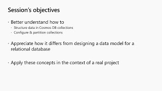 Best practices for Azure Cosmos DB Data modeling Partitioning and RUs  BRK3054 [upl. by Hosbein]