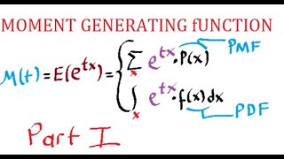 Moment Generating Function  Part 1 [upl. by Leach]