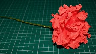 Como fazer uma Flor de Papel Crepom Cravos [upl. by Walls]