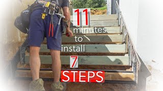 11 MINUTES TO INSTALL CONCRETE STAIRS BETWEEN WALLS [upl. by Eiser913]