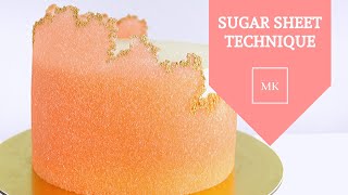 EASY SUGAR SHEET TECHNIQUE │ CAKE DECORATING │ CAKES BY MK [upl. by Helbonia]