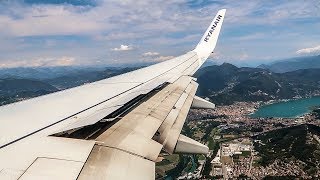 RYANAIR Boeing 737800 TURBULENT APPROACH AND LANDING at Bergamo Airport BGY [upl. by Alvin406]