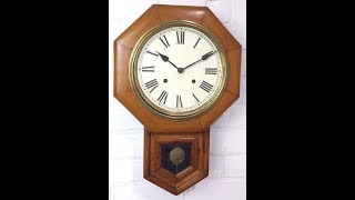 Original Antique ANSONIA Pendulum Chime Kitchen Wall Clock  Item 1462  Adelaide Clocks [upl. by Keyek384]