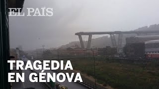 GÉNOVA  Se derrumba un gran puente de una autopista en Italia [upl. by Tchao]