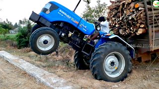 Sonalika DI 47 RX Tractor fully loaded  JCB Machine Help  Sonalika Tractor Stunt Video [upl. by Durgy]