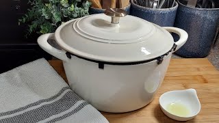 How to season an Enameled Cast Iron Dutch Oven  TRAMONTINA [upl. by Nelrah18]