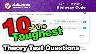 Ten of the Toughest Theory Test Questions  Learn to drive Highway Code [upl. by Nuoras]