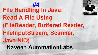 Part 4  File Handling in Java  Read A File FileReader Buffered Reader FileInputStream [upl. by Walrath]