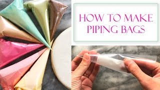 How to Make Piping Bags for Icing  Using Freezer Bags [upl. by Siaht]