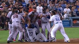 SFLAD Puig Bumgarner argue benches clear [upl. by Sophy798]