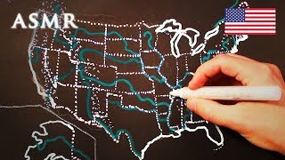 ASMR 1hr Drawing Map of the USA  Soft Spoken [upl. by Gwendolen403]