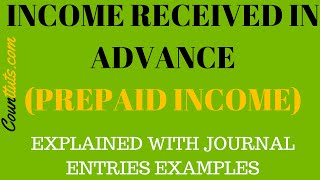 Income Received In Advance Prepaid Income  Explained with Journal Entries Examples [upl. by Damick]