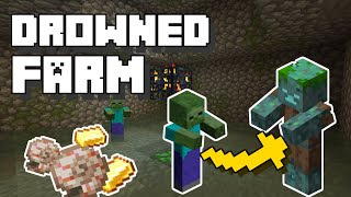 Minecraft Drowned Farm With Zombie Spawner [upl. by Nilam683]