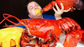 Cheesy Giant 15 Pound Whole Lobster With Cheese Sauce • MUKBANG [upl. by Eedyaj]