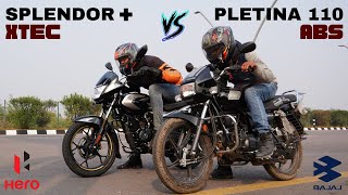 Bajaj Platina 110 ABS vs Hero Splendor Plus Xtec Long Race [upl. by Atnima]