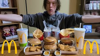 MCDONALDS Double Quarter Pounder  BLT Big Mac McDouble McNuggets Fries and McFlurries MUKBANG [upl. by Ahsirak478]