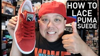 HOW TO LACE PUMA SUEDE CLASSIC SHOES  Puma DjDelz [upl. by Atalie74]