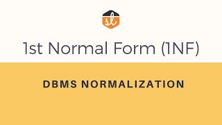 First Normal Form 1NF  Database Normalization  DBMS [upl. by Hinda]