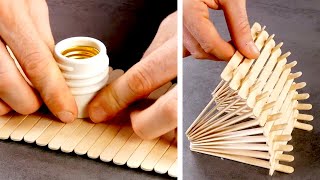 11 SUPER EASY PROJECTS WITH POPSICLE STICKS  CORK amp WOOD CRAFTS  DECORATION IDEAS [upl. by Karlan505]