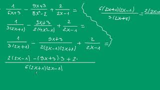 Sabiranje i oduzimanje algebarskih razlomaka [upl. by Ahsimal]