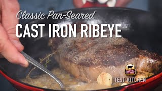 Make a Classic PanSeared Ribeye Steak Recipe [upl. by Elyl]