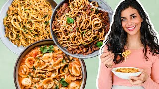 EASY VEGAN PANTRY PASTA RECIPES  quarantine cooking [upl. by Neerod690]