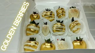 Painting Your Chocolate Dipped Strawberries Gold [upl. by Ayala]