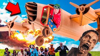 Box Fort Zombies Vs AC130 GUNSHIP Airplane Nerf War Z Challenge 📦😱 [upl. by Serle]