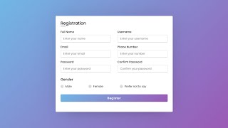 Responsive Registration Form in HTML amp CSS [upl. by Giffy]