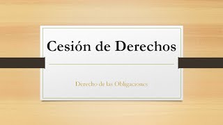 Cesión de derechos [upl. by Otrevlig]