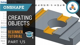 Beginner Tutorial 15  Onshape 3D CAD  Creating Sketches and Objects [upl. by Corson]