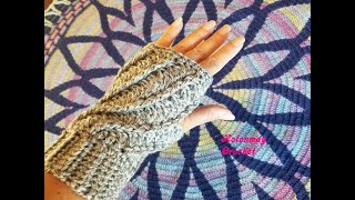 Crochet Quick Easy Beginner Kathys Divine Fingerless Mittens DIY Tutorial [upl. by Akiehsal]