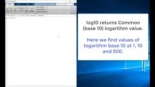 How MATLAB log10 gives base 10 logarithm [upl. by Ondine]