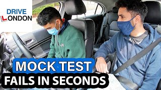 UK Driving test  Learner Driver FAILS TEST IN SECONDS  Mock Test  London 2021 [upl. by Nerw]