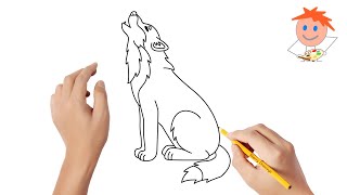 How to draw a wolf  Easy drawings [upl. by Wandy846]