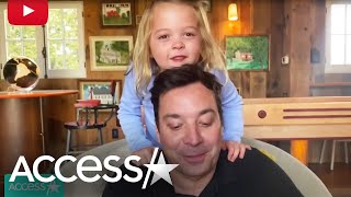 Jimmy Fallons Daughters Adorably Interrupt Dads Show From Home [upl. by Brooke]