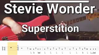 Stevie Wonder  Superstition Bass Cover TABS [upl. by Nevla]