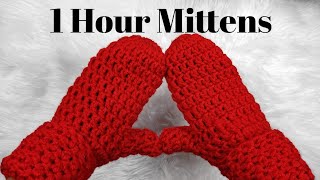 AMAZINGLY SIMPLE Crochet Mittens Pattern For Beginners [upl. by Eedna639]