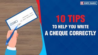 How To Write A Cheque Correctly  Banking Basics  HDFC Bank [upl. by Nelg]