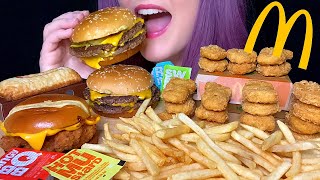 ASMR MCDONALD’S MUKBANG NO TALKING DOUBLE QUARTER POUNDER WITH CHEESE  SPICY CHICKEN SANDWICH [upl. by Enilarak]