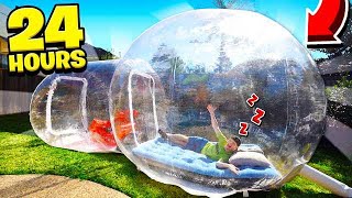 SPENDING 24 HOURS IN A BUBBLE TENT [upl. by Atiuqehc864]