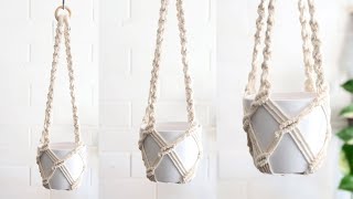 DIY Easy Macrame Plant Hanger  Macrame Plant Hanger Tutorial [upl. by Verlie]